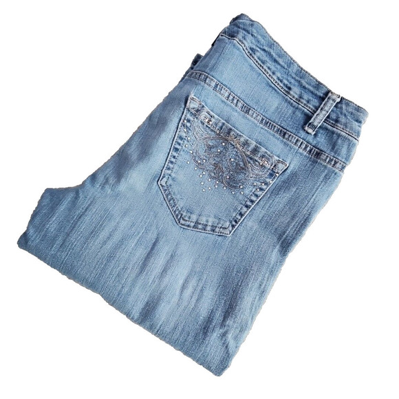 BandolinoBlu Jeans Women's Size 8 Denim Medium Wash Capri Embellished Pockets - Picture 6 of 15